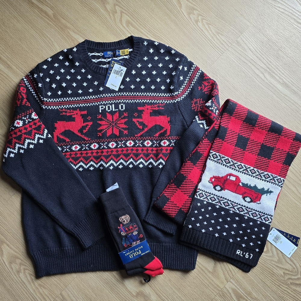 Men's Polo Ralph Lauren Sweater, Scarf & Socks